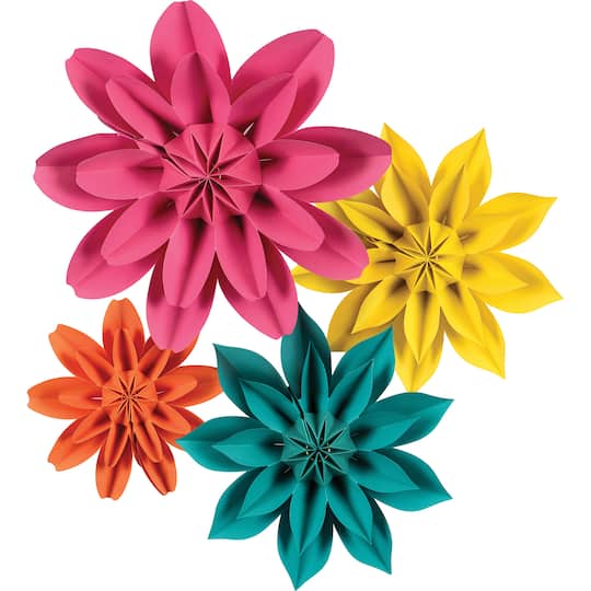 Teacher Created Resources Beautiful Brights Paper Flowers, 4ct.